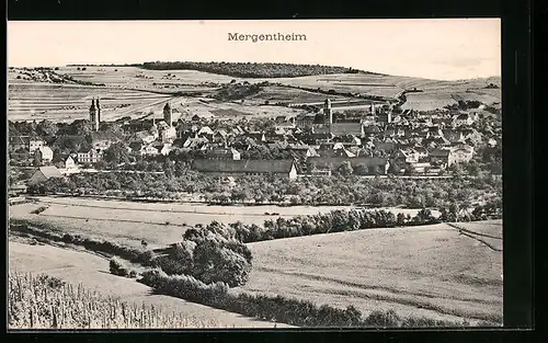 AK Mergentheim, Blick von den Feldern auf den gesamten Ort