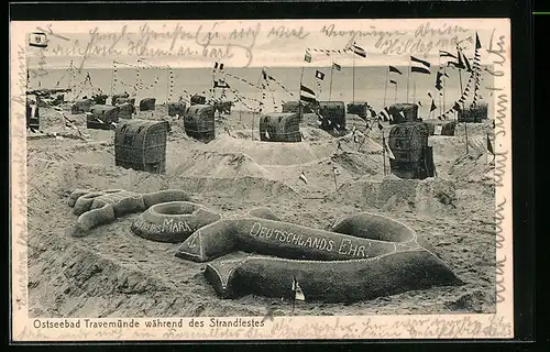 AK Travemünde, Anker zum Strandfest mit Blick auf die Ostsee