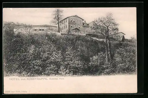 AK Bodethal im Harz, unter dem Hotel zur Rosstrappe