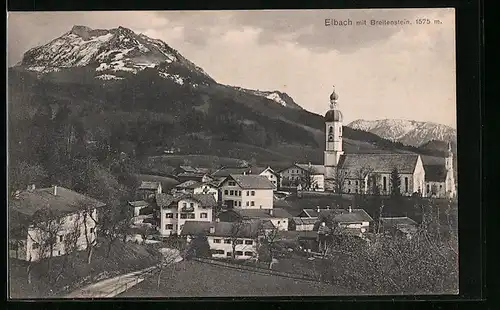 AK Elbach, Totalansicht mit Kirche und Breitenstein