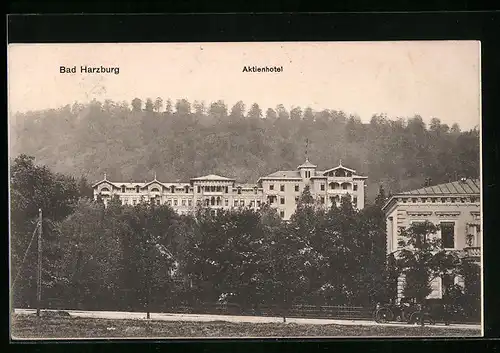 AK Bad Harzburg, Blick auf das Aktienhotel im Wald