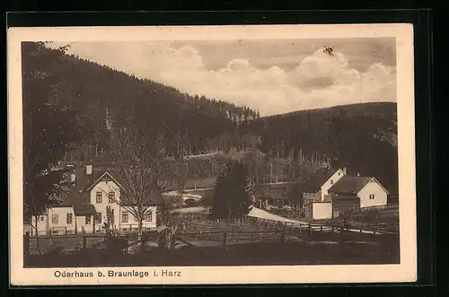AK Oderhaus b. Braunlage im Harz, Siedlung im Tal
