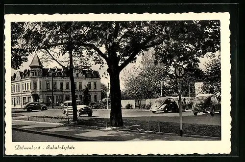 AK Delmenhorst, Automobile auf dem Bahnhofsplatz