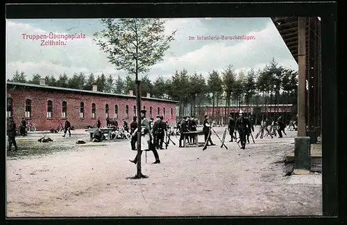 AK Zeithain, Infanterie-Barackenlager auf dem Truppenübungsplatz
