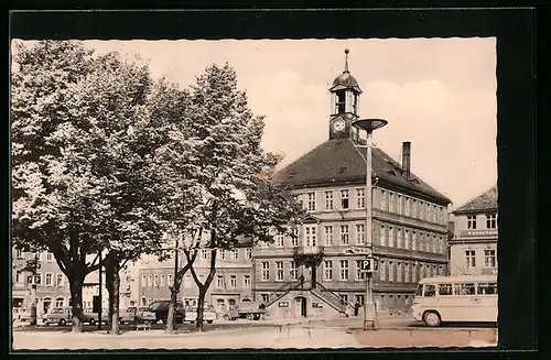 AK Bischofswerda i. Sa., das Rathaus am Marktplatz
