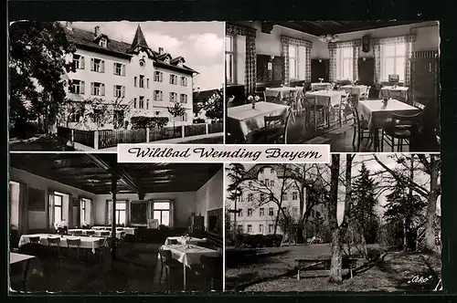 AK Wemding / Bayern, das Schwefel- und Stahlbad Staatl. anerkannte Heilquelle, Parkanlage, Gasträume