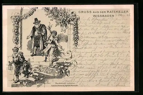 Künstler-AK Wiesbaden, Darstellungen im Ratskeller