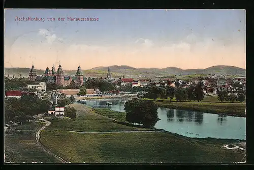AK Aschaffenburg, Generalansicht von der Hanauerstrasse aus