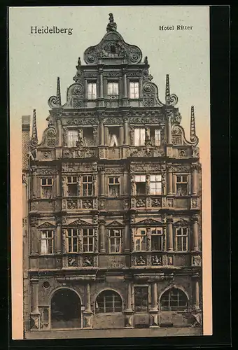 AK Heidelberg, Fassade des Hotel Ritter