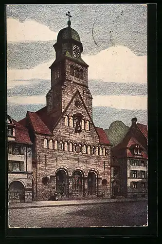 Künstler-AK Nürnberg, die katholische Kirche St. Bonifatius im Bezirk St. Leonhard der Pfarrei St. Elisabeth