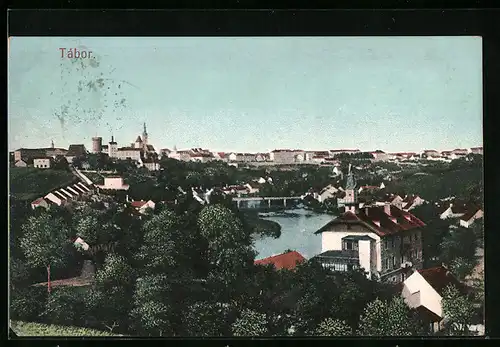 AK Tabor, Blick über die gesamte Stadt und die Grünanlagen