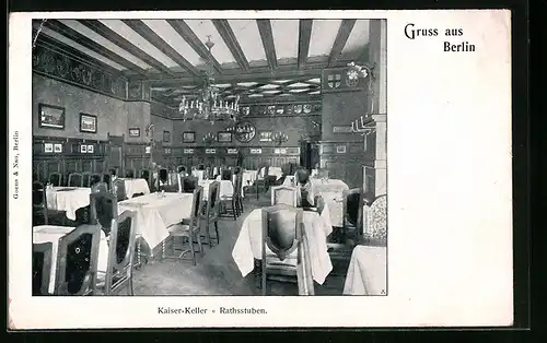 AK Berlin, Gasthaus Kaiser-Keller, Rathsstuben