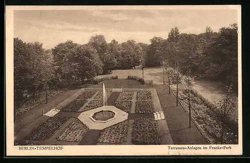 AK Berlin-Tempelhof, Terrassen-Anlagen im Franke-Park
