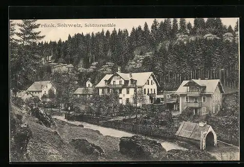 AK Schüttersmühle i. Fränk. Schweiz, Gasthof im Tal der Stadt Pottenstein