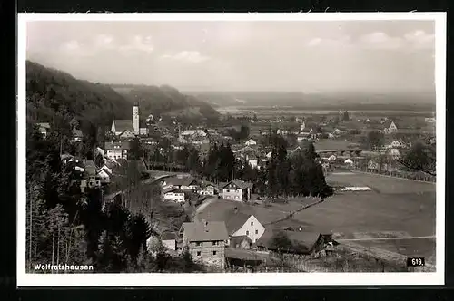 AK Wolfratshausen, Ortstotale mit Blick zum Kirchturm