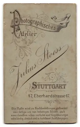 Fotografie Julius Stoess, Stuttgart, Eberhardtstrasse 47, Uniformierter Ulane mit Schnauzbart