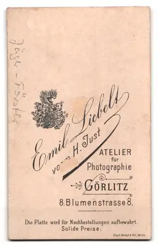 Fotografie Emil Liebelt, Görlitz, Blumenstrasse 8, Jäger in Uniform