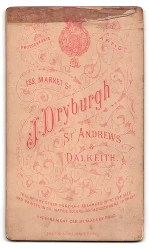 Fotografie J. Dryburgh, St. Andrews, 132 Market St., Bürgerlicher Herr mit Schnauzbart