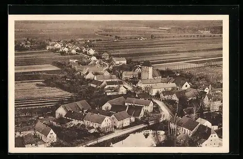 AK Klinga b. Naunhof, Teilansicht mit Staudnitz, Fliegeraufnahme