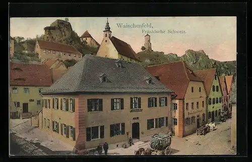 AK Waischenfeld /Fränkische Schweiz, Strassenpartie mit Gasthaus und Brauerei-Metzgerei