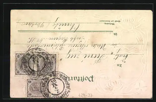 Passepartout-Lithographie Nürnberg, Kaiserstallung, Wappen