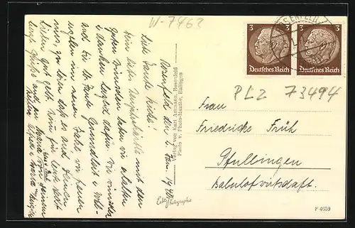 AK Rosenfeld /Wttbg., Strassenpartie mit Kirche