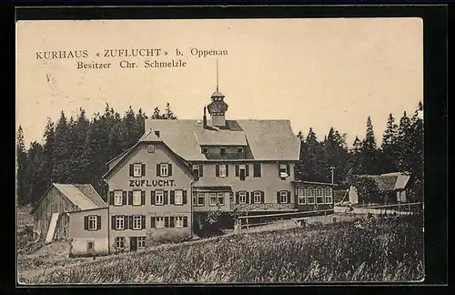 AK Oppenau, Kurhaus Zuflucht, Besitzer Chr. Schmelze