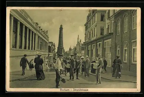 AK Borkum, Blick auf die Strandstrasse