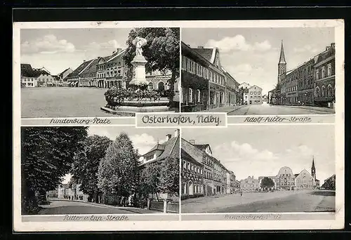 AK Osterhofen /Ndby., Hindenburg-Platz, Ritter v. Epp-Strasse