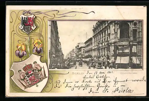 Passepartout-Lithographie Berlin, Blick auf Friedrichstrasse