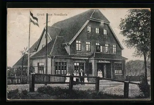 AK Nordholz, Ansicht Bahnhofs-Hotel, Inh. Alwin Nebelung
