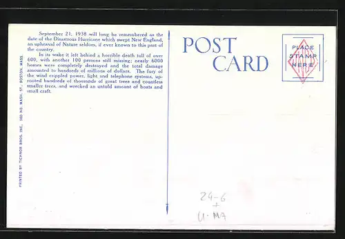 AK Cambridge, MA, The great New England Hurricane of 1938, Homes damaged by fallen trees on Mt. Auburn Street, Unwetter