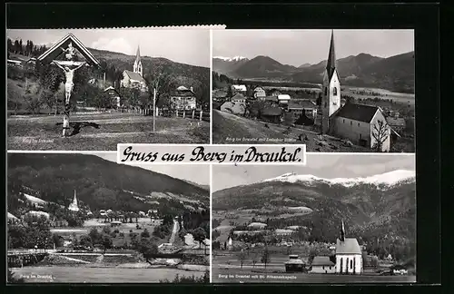 AK Berg im Drautal, Gesamtansicht, St. Athanaskapelle