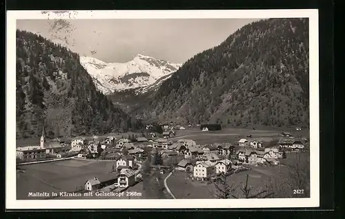 AK Mallnitz, Ortsansicht mit Geiselkopf