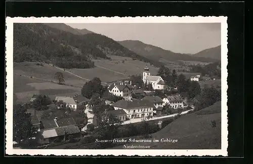 AK Schwarzau im Gebirge /Niederdonau, Teilansicht mit Kirche