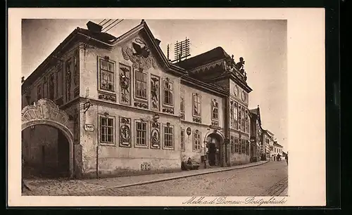 AK Melk a. d. Donau, Postgebäude, Linzerstrasse 85 u. 86