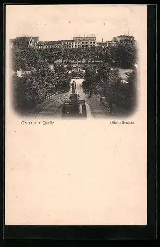 AK Berlin, Dönhoffplatz mit einem Denkmal