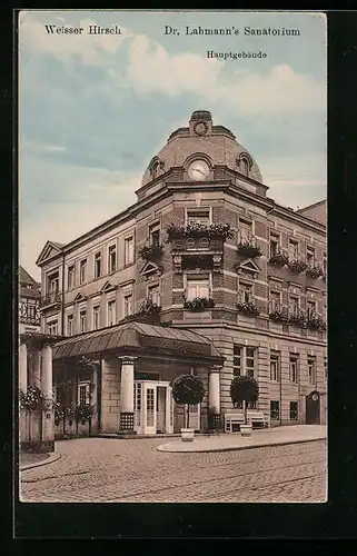 AK Weisser Hirsch, Dr. Lahmann`s Sanatorium, Hauptgebäude