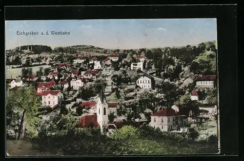 AK Eichgraben /Westbahn, Ortsansicht aus der Vogelschau