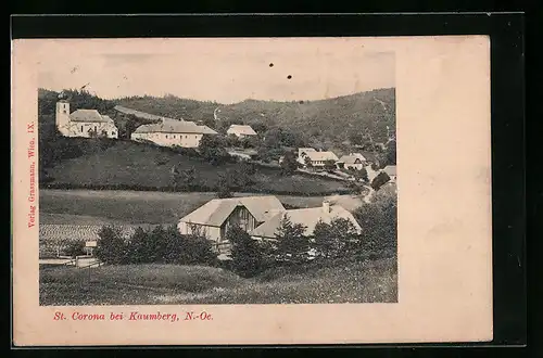 AK St. Corona bei Kaumberg, Ortsansicht mit Kirche