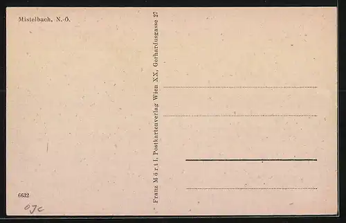 AK Mistelbach, Teilansicht mit Kirche