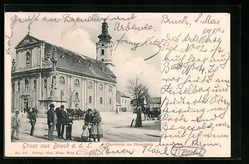 AK Bruck a. d. L., Pfarrkirche am Hauptplatz