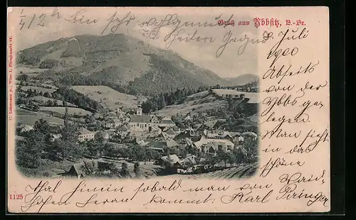 AK Ybbsitz, Ortsansicht mit Bergen