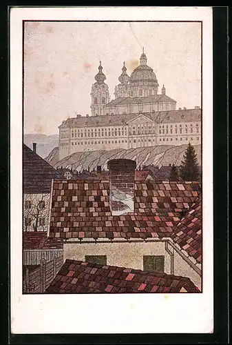 AK Melk, Ortsansicht mit Stift