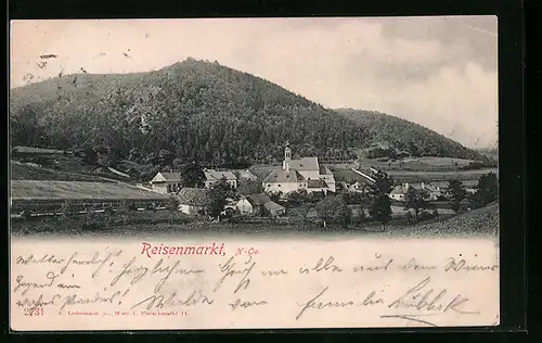 AK Reisenmarkt, Ortsansicht aus der Vogelschau