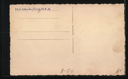 Foto-AK Fabrikarbeiter an einer Maschine