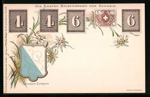 Lithographie Canton Zürich, Die ersten Briefmarken der Schweiz