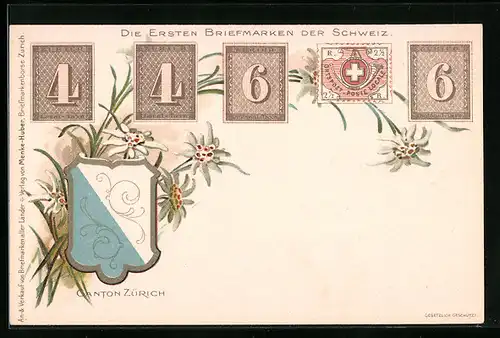 Lithographie Canton Zürich, Die ersten Briefmarken der Schweiz