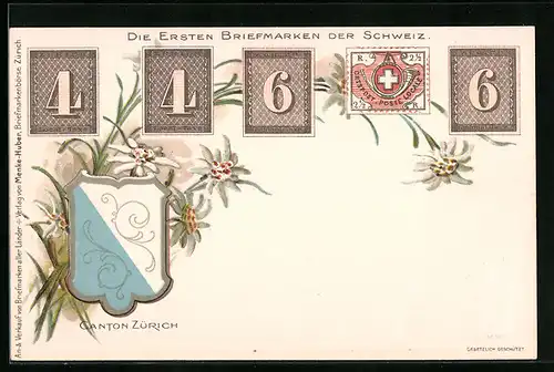 Lithographie Canton Zürich, Die ersten Briefmarken der Schweiz