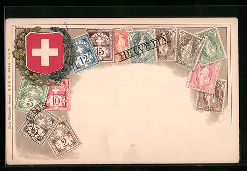 Lithographie Helvetia, Briefmarken